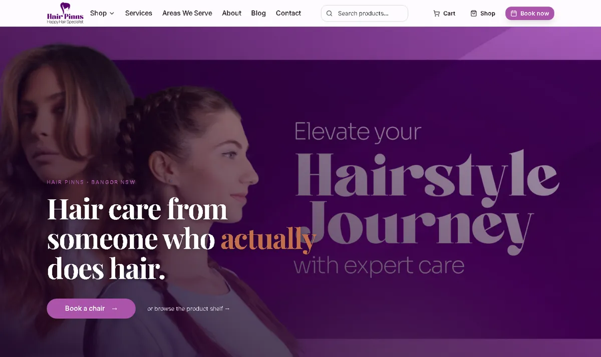 Hair Pinns website